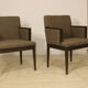 Pair of armchairs cube year 1960 fabric chiné brown color