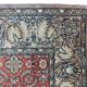 Hand-knotted wool and silk rug Kashmir India 1950