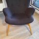 Scandinavian armchair felt fabrics dark grey