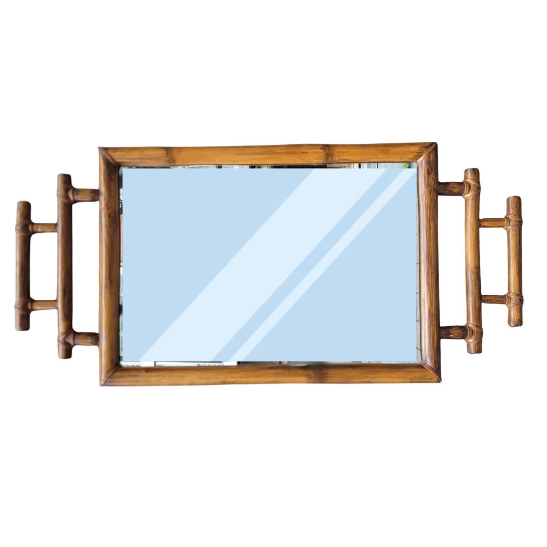 Colonial mirror with bamboo frame, 1900s - France