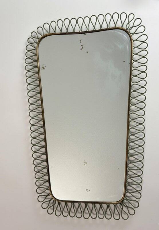 Mid-Century Modern Italian Brass Mirror by Gio Ponti, 1950s