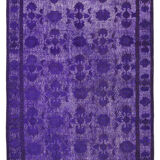 Handmade vintage turkish 1980s 185 cm x 284 cm purple rug