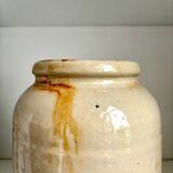 Beige glazed stoneware mustard pot n°4