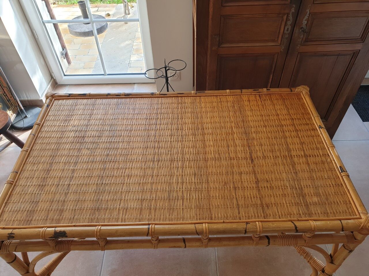 Rattan dining table