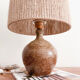 Lampe grès et jute