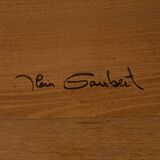 Coffee table in solid elm by Alain Gaubert vintage circa 1980.