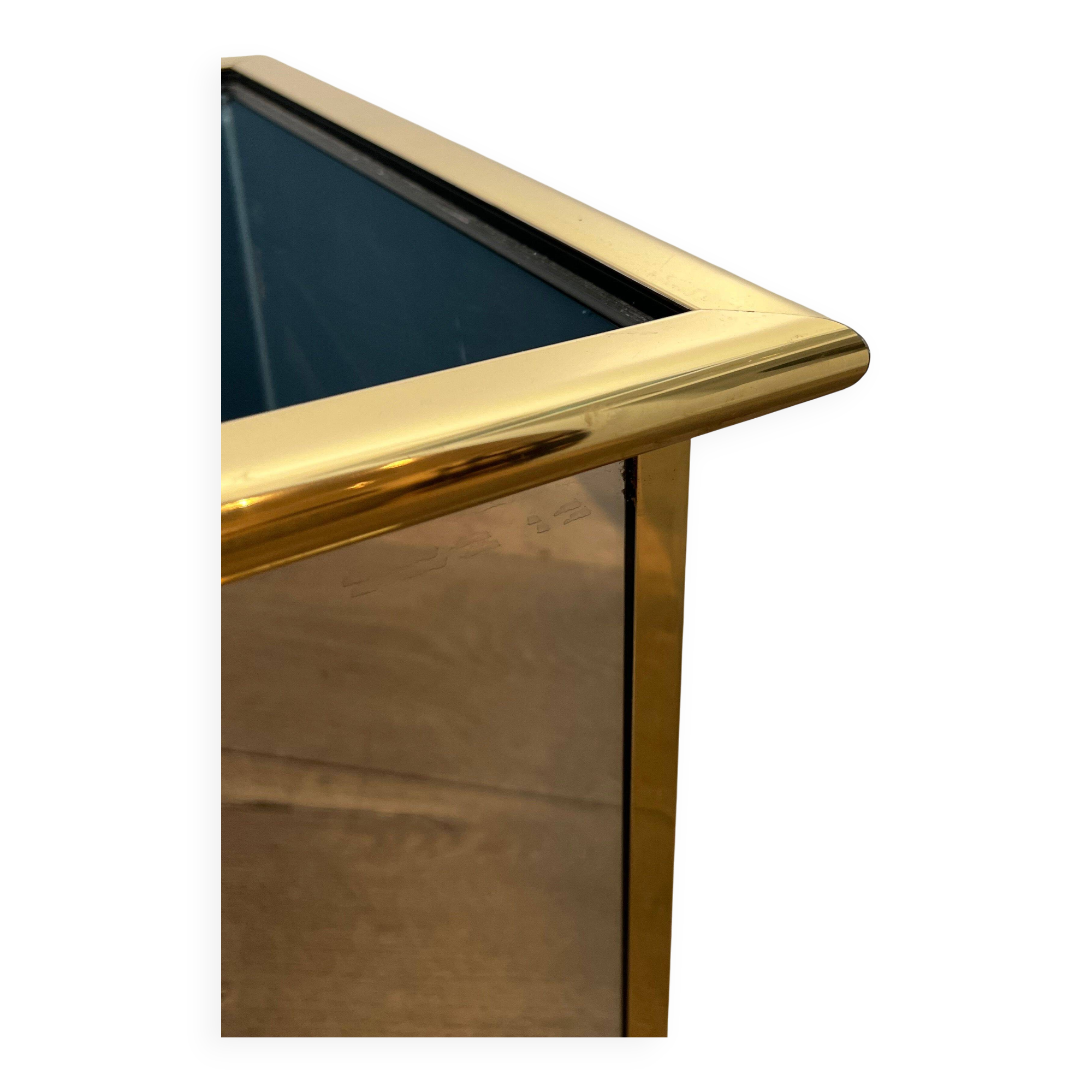 Jardinière en miroir et métal doré