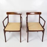 Set Of 2 Armchairs Model Runstedlund Made In Mahogany By Ole Wanscher From 1960s