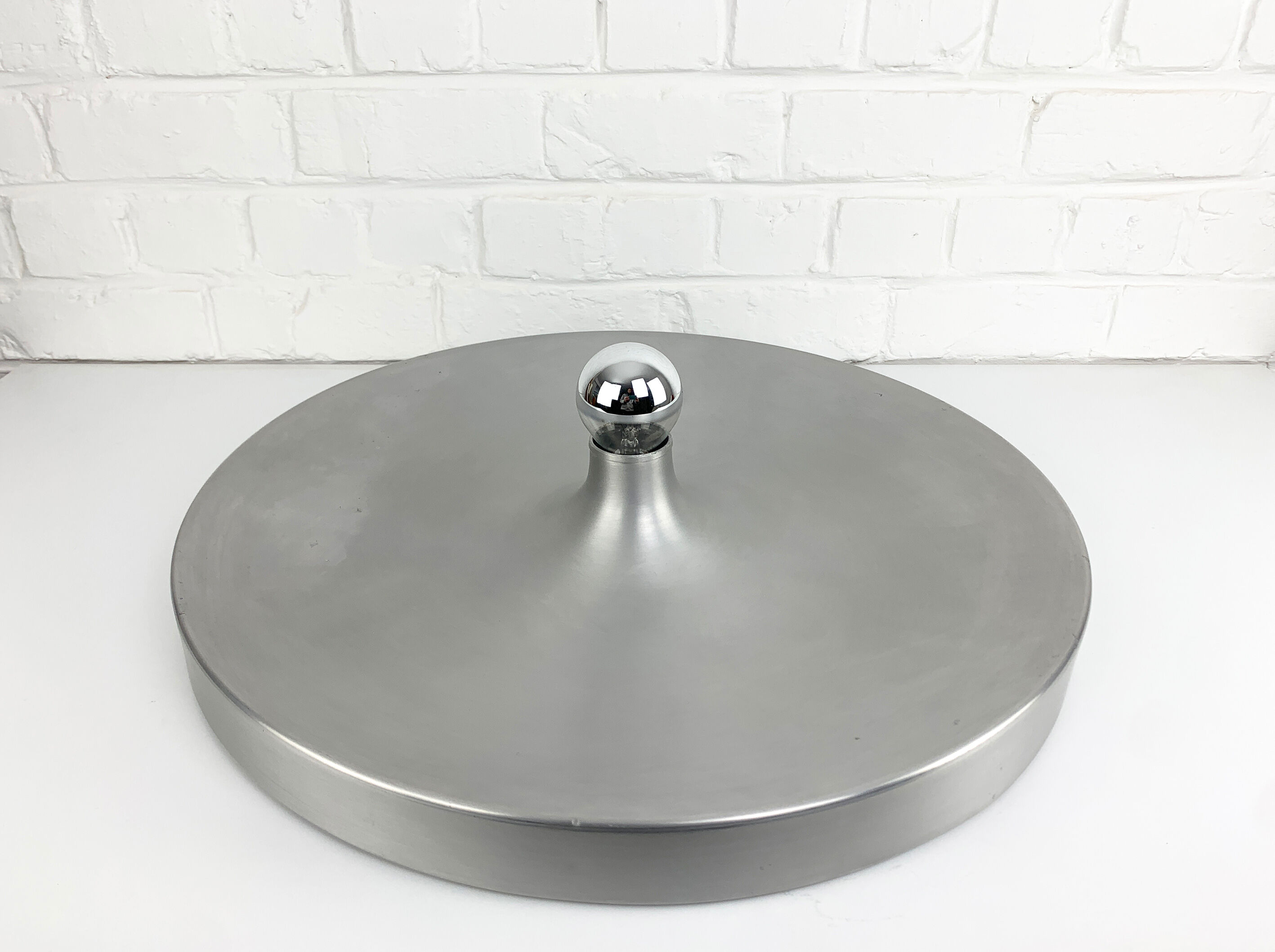 Space age aluminum wall lamp by Staff Leuchten, flush light, 1960-70s