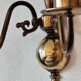 Paire d'appliques murales en laiton avec 2 feux, de style hollandais