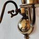 Pair of Dutch style 2-light brass wall lights