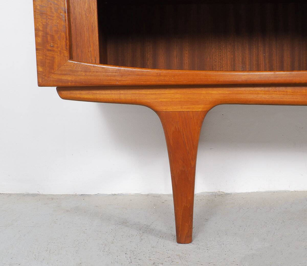 Danish Highboard with Tambour Doors, 1960s