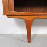 Danish Highboard with Tambour Doors, 1960s