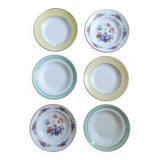 Mismatched vintage soup plates
