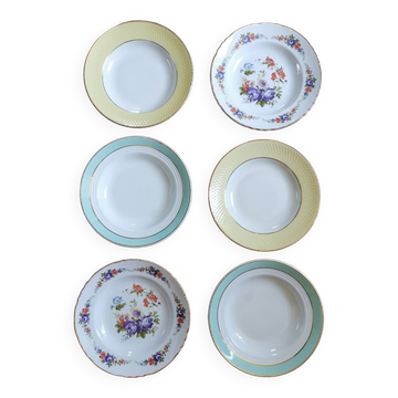 Mismatched vintage soup plates