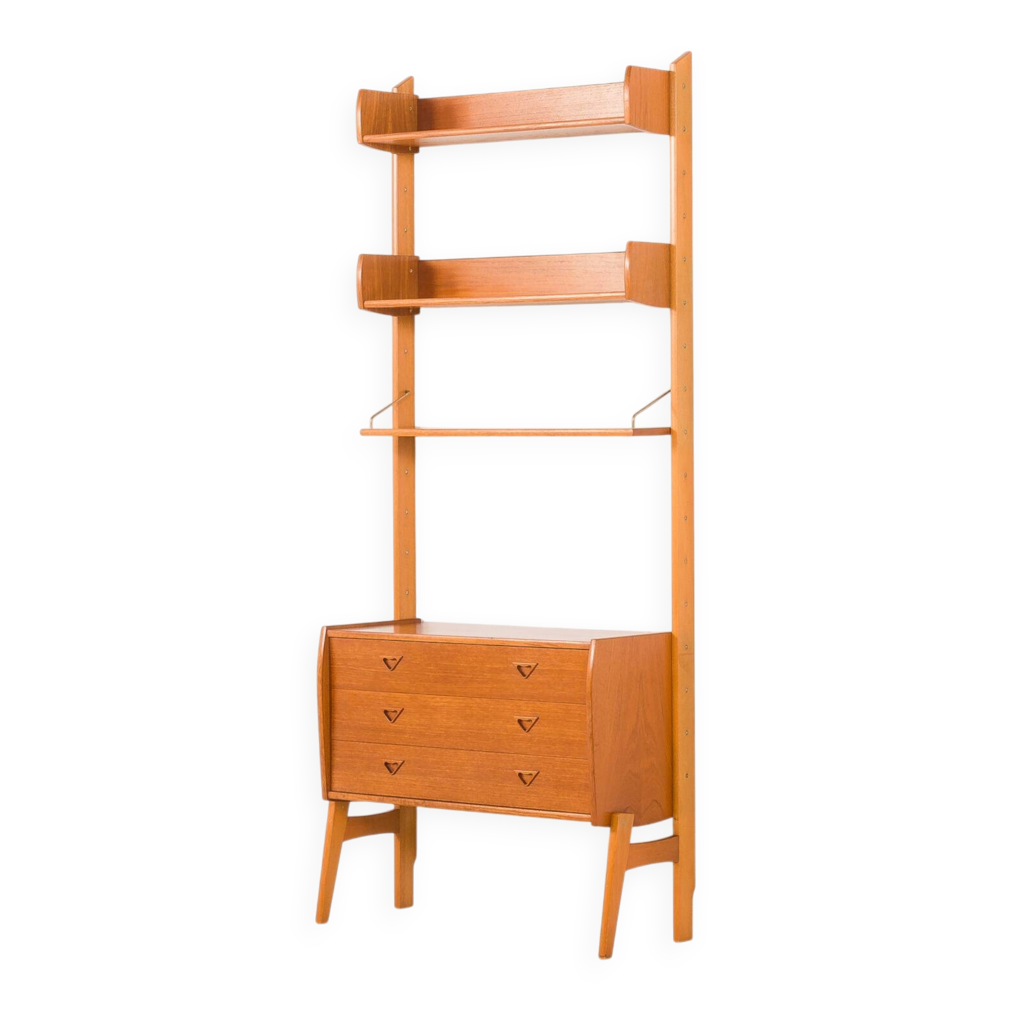 Scandinavian mid century teak free standing wall unit, 1960s