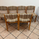 Lot de 6 chaises vintage en bois – style années 70