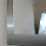 Miroir "space age". Acier inoxydable. France, circa 1970