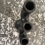 Black clay candle holder