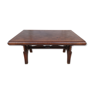 Brutalist art deco style oak table