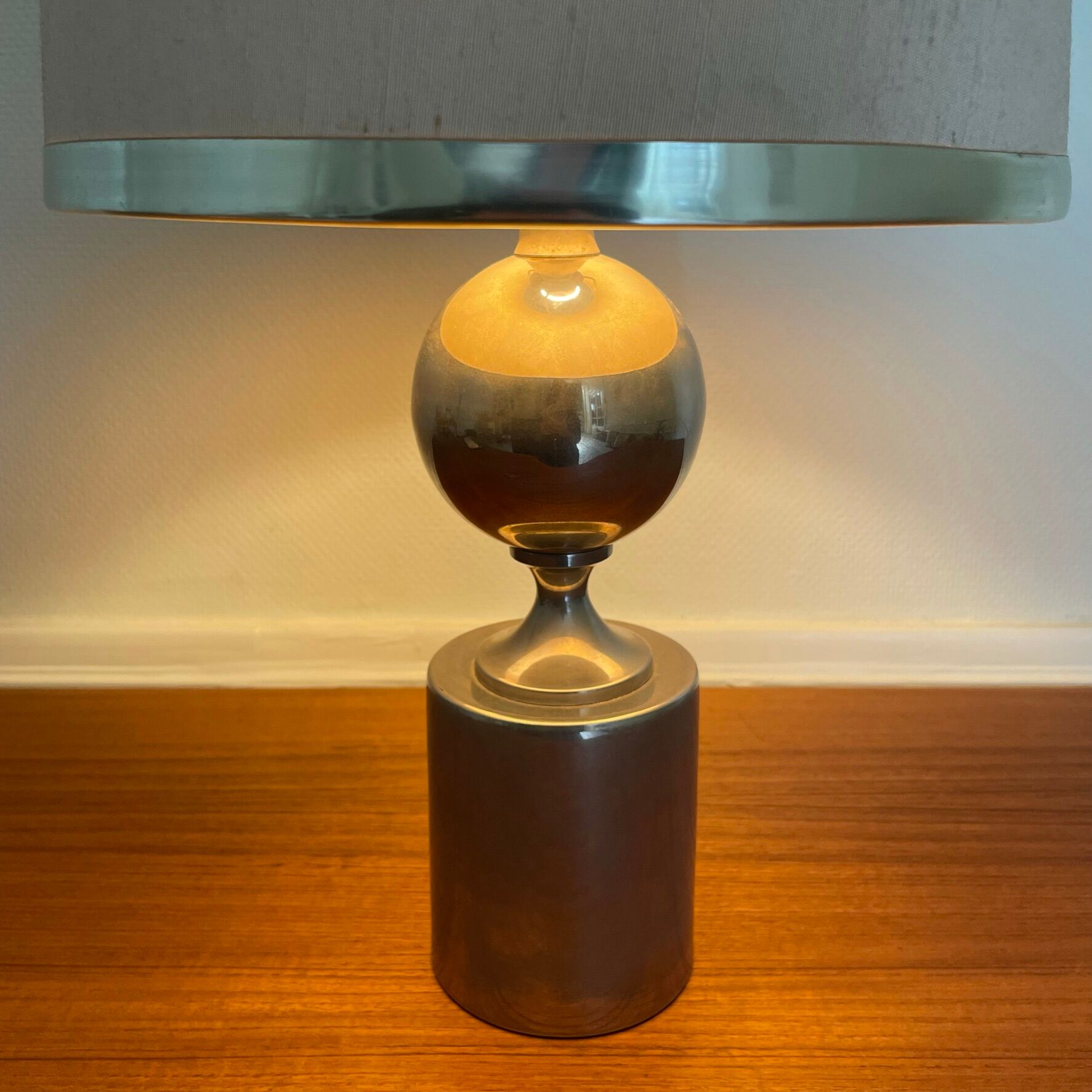 Steel lamp by Philippe Barbier, 1970