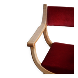 Henning Kjærnulf, Oak and velvet armchair, Model "Kurul", Mid-century, 1960s