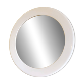 Miroir rond vintage par Syla en plastique blanc - années 70