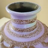 Glazed ceramic vase, abstract shape and decoration, fat lava, vintage 60s/70s