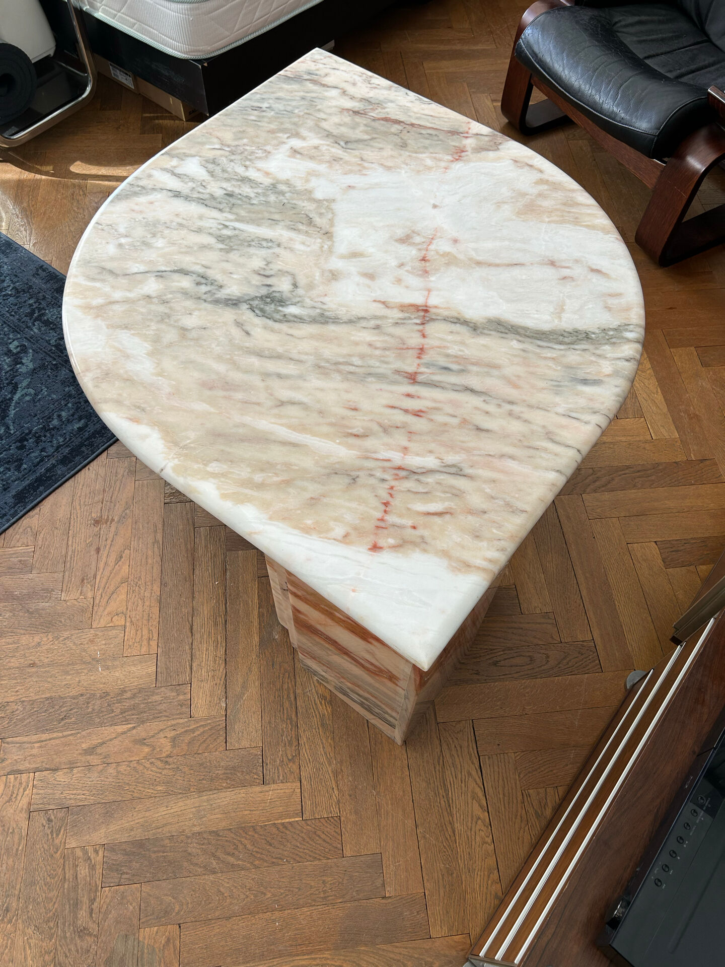 Water droplet marble coffee table design from the 70s.