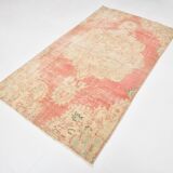 4x7 Red & Salmon Oriental Pattern Vintage Rug, 120x213Cm