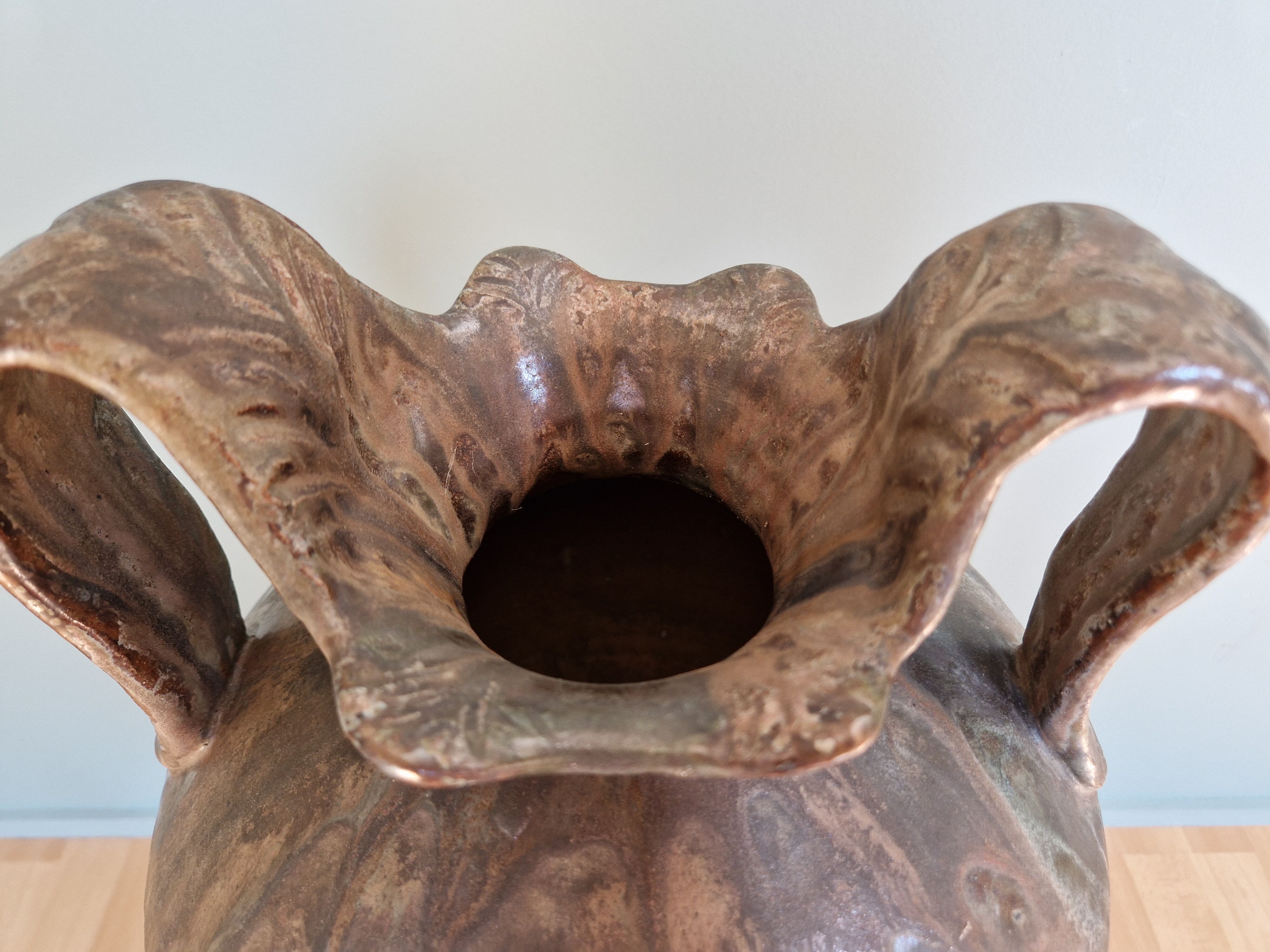 Vase in flamed sandstone by Edgard Aubry 1920s 1930s