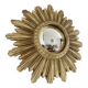 Old small golden sun mirror, witch's eye, curved, 60s-70s.