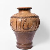 Folk art glazed terracota vase, 1960s.