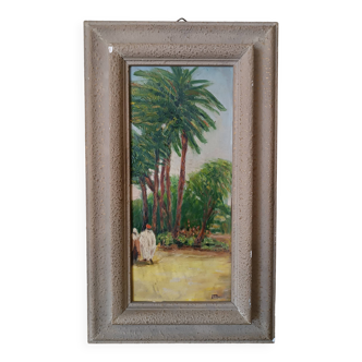 Tableau ancien debut 20eme huile orientaliste sur table