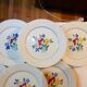 Set of 6 flat plates of Digoin Sarreguemines model Fabiola