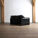 Cassina Maralunga Two Seater Sofa In Black Leather By Vico Magistretti 1970