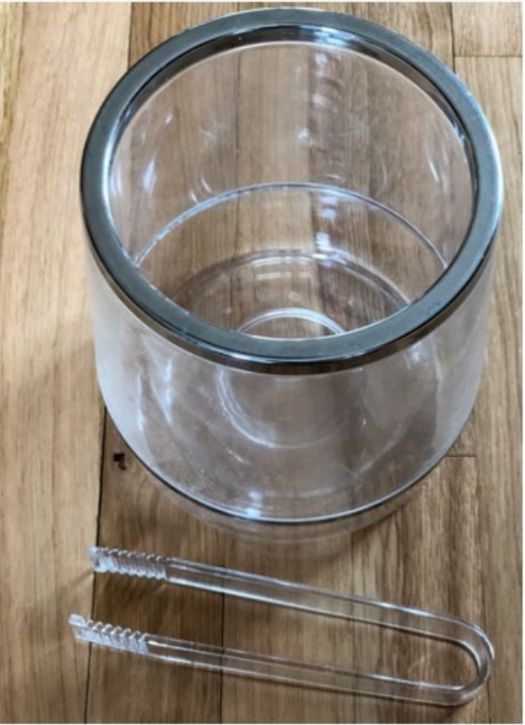 Champagne bucket or ice bucket and its plexiglass pliers 17.5 * 15 cm