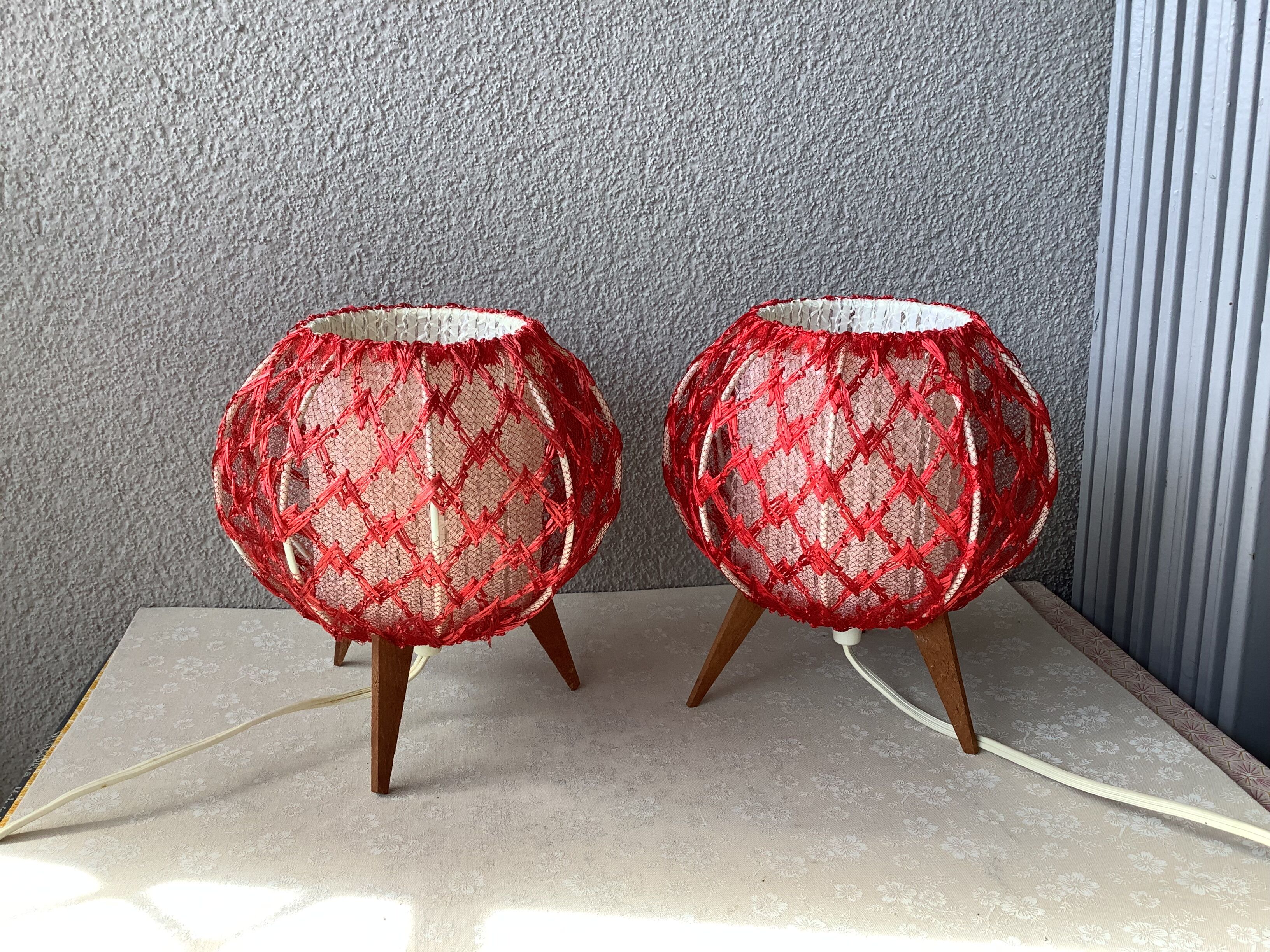 Bedside lamps compass feet fifties - rare