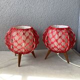 Bedside lamps compass feet fifties - rare