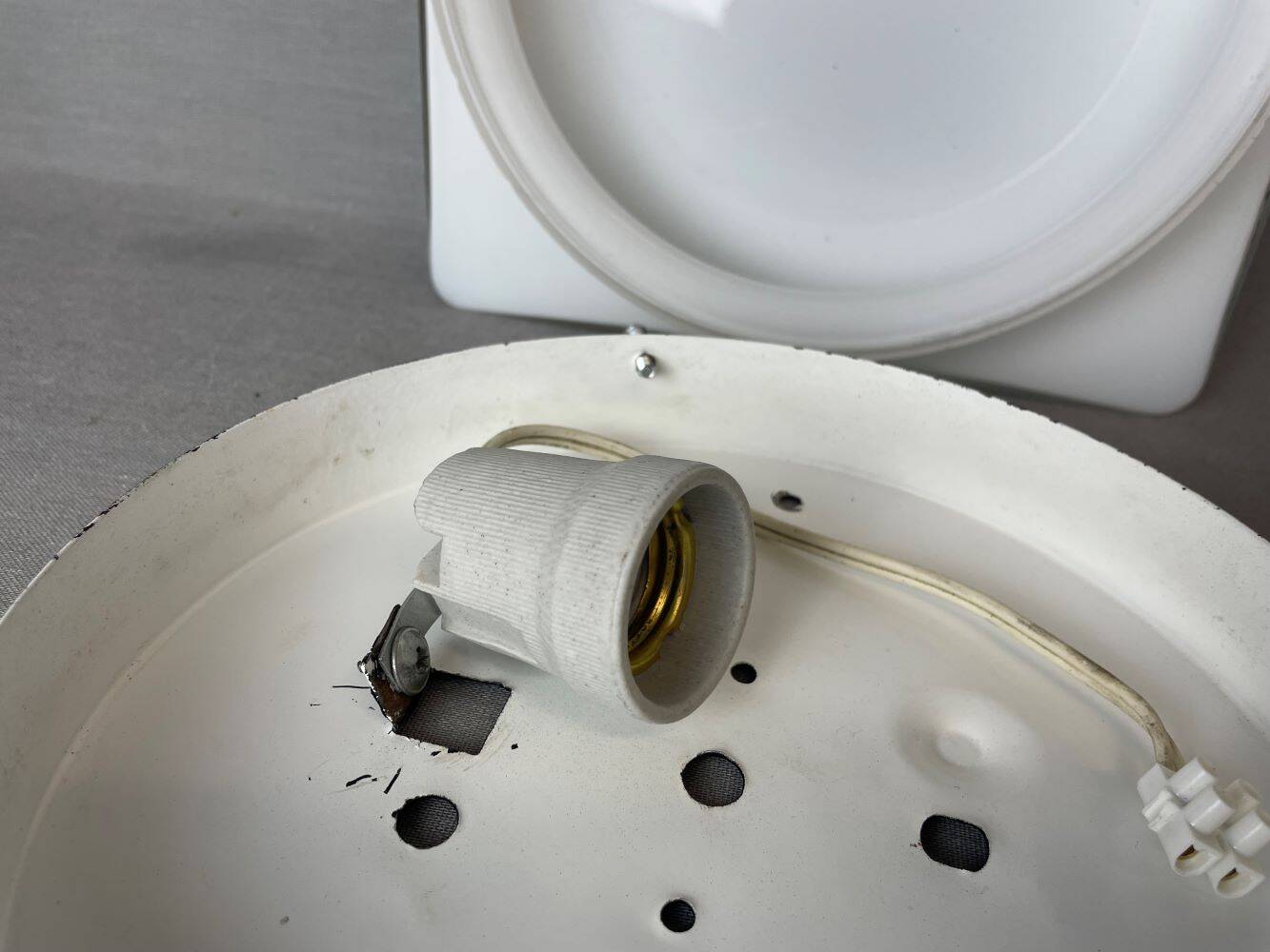 White  glass flush mount ceiling or wall lamp