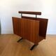 Vintage walnut and black OPAL magazine/vinyl rack