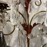 Florentine Tole Crystal Sconces Set of 2 1950’s