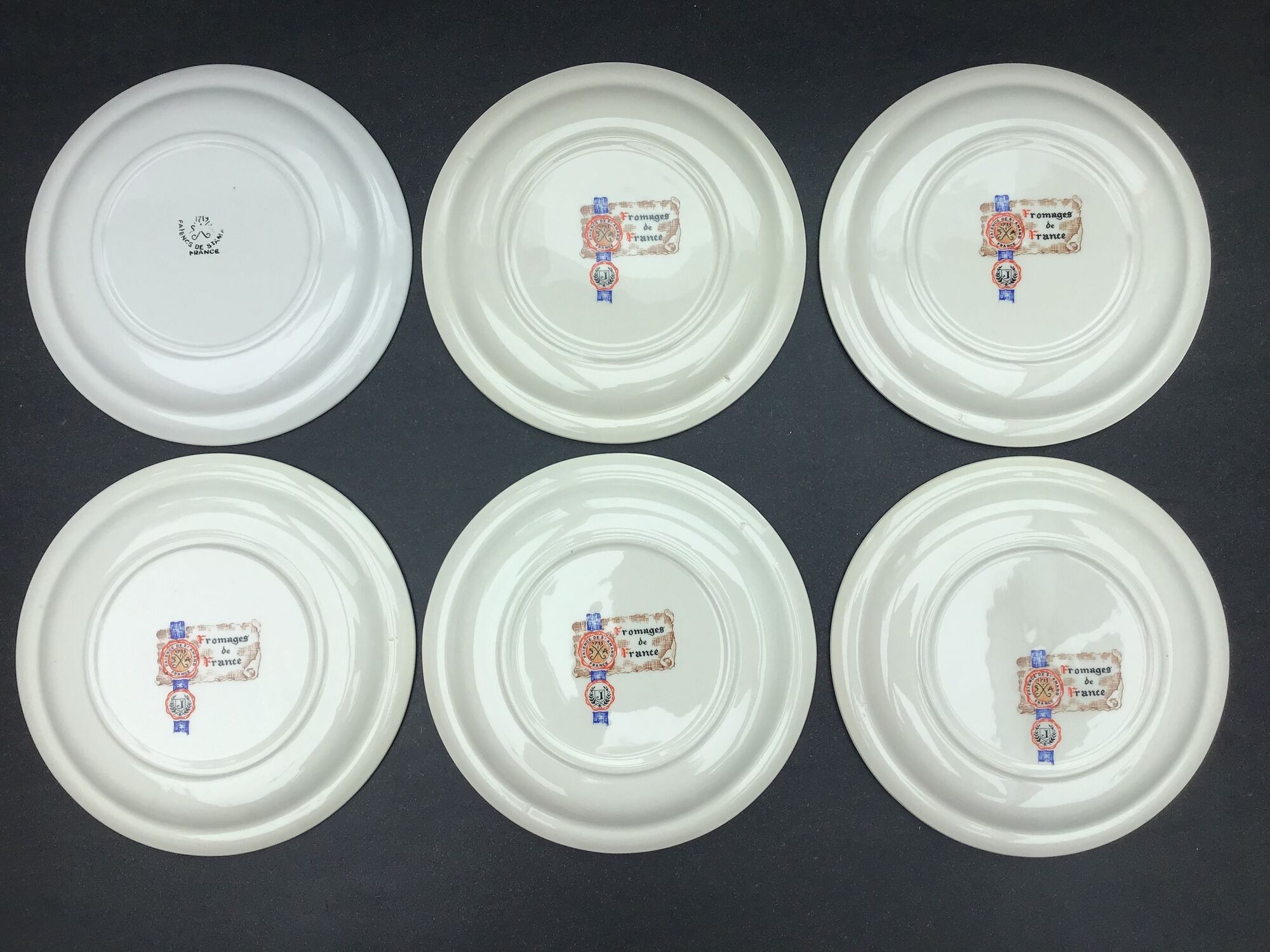 St Amand earthenware cheese plates, Fromages de France series