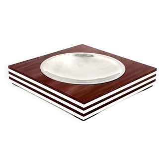 Mid-century brown and white stripes ashtray, Italy 1960s