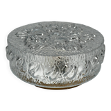 Lampe de plafond des années 1960/1970, montage encastré, verre, métal, design Space Age