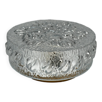 Lampe de plafond des années 1960/1970, montage encastré, verre, métal, design Space Age