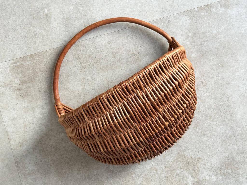 Vintage wicker wall hanging basket