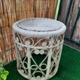 Table en rotin blanc