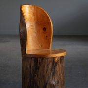 Modern primitive Swedish hand-carved pine stump chair, Wabi Sabi, 1960s