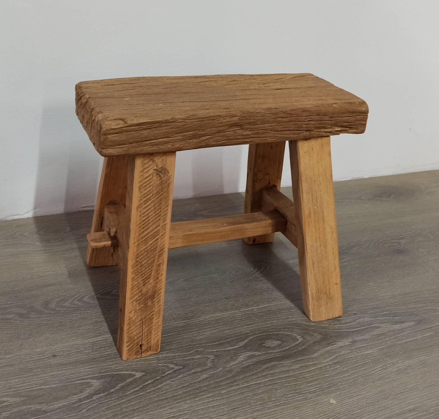 Small stool in antique wood